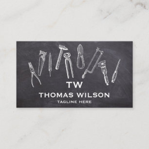 Carte De Visite Construction vintage Handyman Carpenter Outils Bus