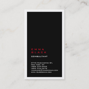 Carte De Visite Consultant à la frontière rouge rouge blanc rouge 
