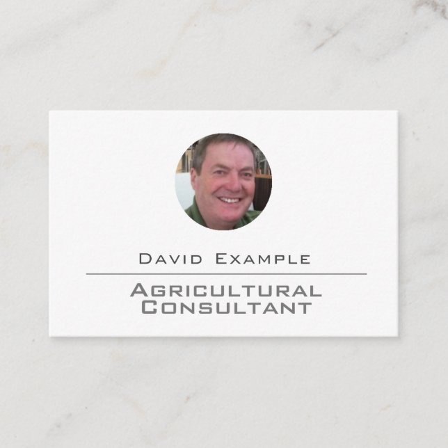 Carte De Visite Consultant agricole avec photo de titulaire (Devant)