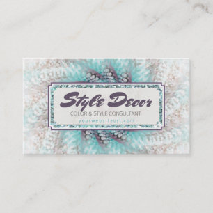 Carte De Visite Consultant Aqua Purple Abstrait Swirl
