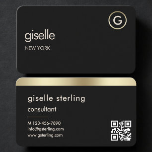 Carte de visite Consultant Black Gold QR Code
