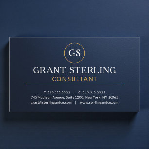 Carte De Visite Consultant Bleu Nuit Or Métallisé Luxe