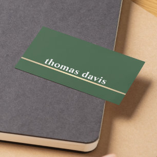 Carte De Visite Consultant Bold Ligne Dorée Verte Moderne