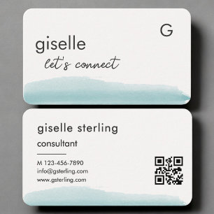 Carte de visite Consultant Code QR Aquarelle