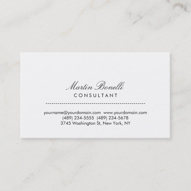 Carte de visite consultant contemporain en blanc c (Devant)