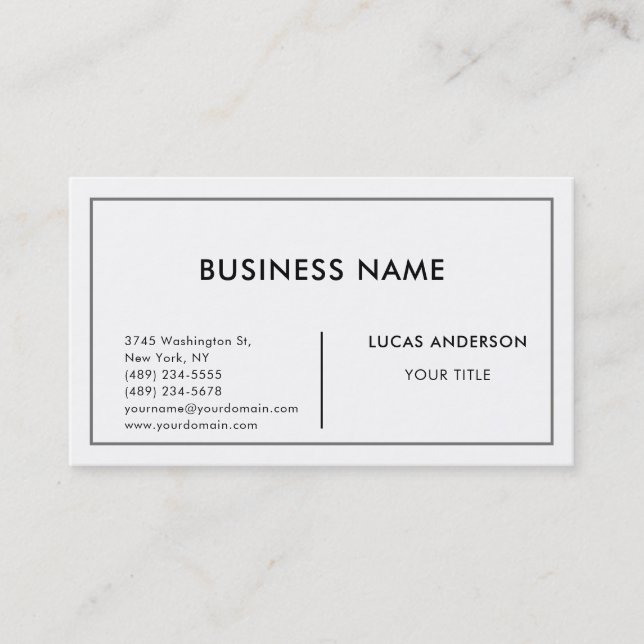 Carte De Visite Consultant contemporain noir blanc  (Devant)
