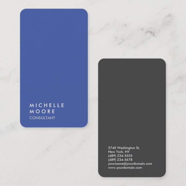 Carte De Visite Consultant créatif simple bleu clair gris tendance (Devant / Derrière)