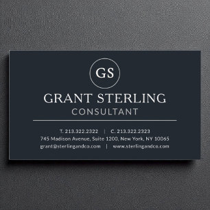 Carte De Visite Consultant d'affaires Black Silver Luxe