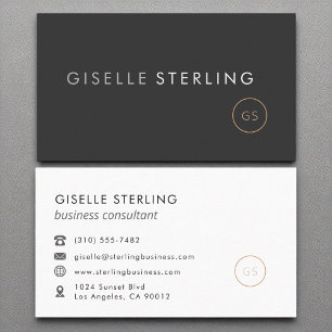 Carte De Visite Consultant d'affaires minimaliste de luxe noir