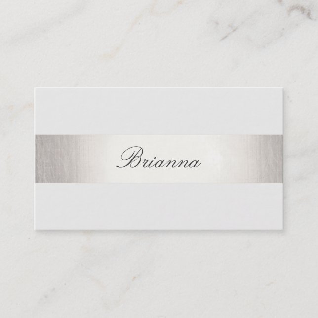 Carte De Visite Consultant de Mariage officiel simple Argent rayé (Devant)