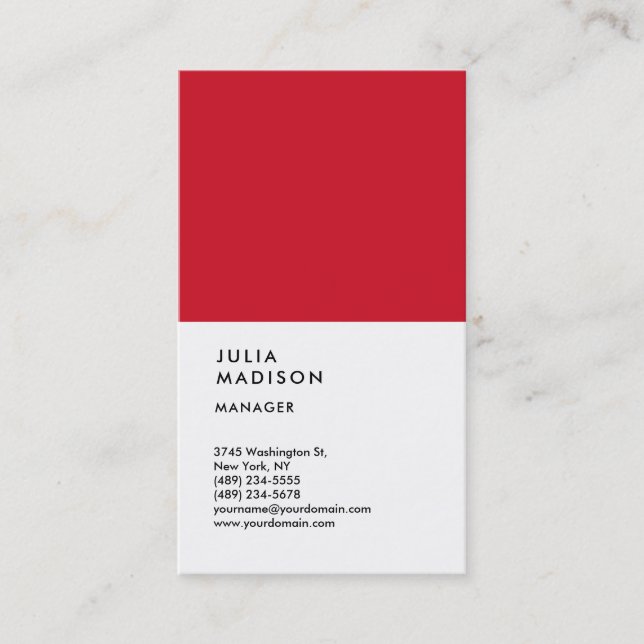 Carte De Visite Consultant du gestionnaire de tendance Vertical Re (Devant)