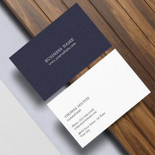 Carte De Visite Consultant Élégant Minimaliste Texture Bleue