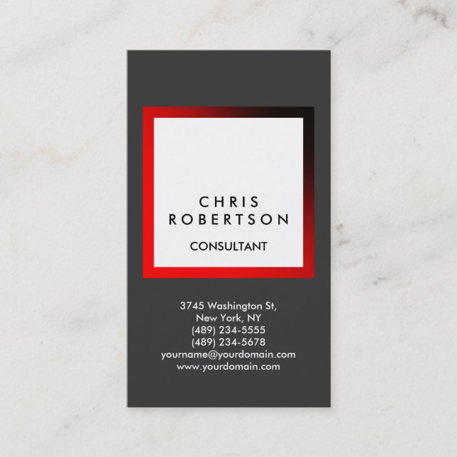 Carte de visite consultant en bande blanche gris t (Devant)