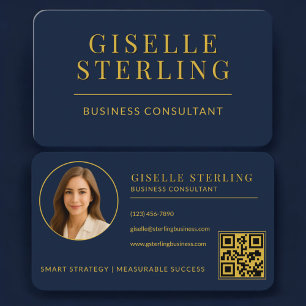 Carte de visite Consultant en entreprise Bleu mari