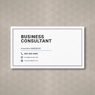 Carte De Visite Consultant en entreprise minimaliste