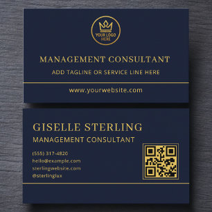 Carte de visite consultant en gestion Logo QR Code