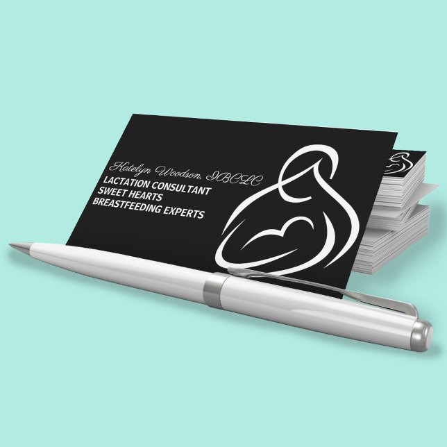 Carte De Visite Consultant en lactation Expert en allaitement Noir (Créateur téléchargé)