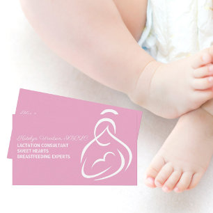 Carte De Visite Consultant en lactation Expert en allaitement rose