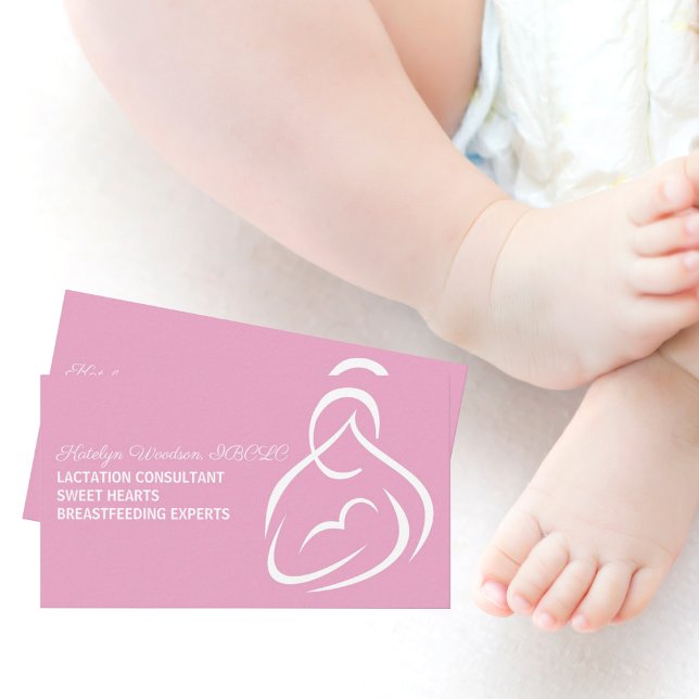 Carte De Visite Consultant en lactation Expert en allaitement rose (Créateur téléchargé)