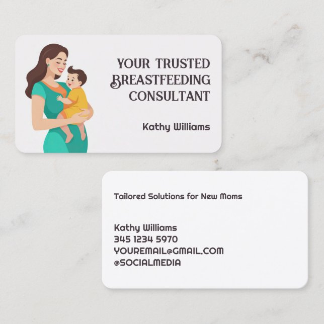 Carte De Visite Consultant en lactation pour l'allaitement (Devant / Derrière)