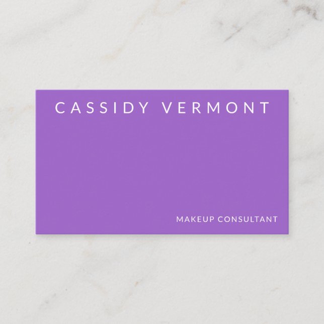 Carte De Visite Consultant en maquillage violet vibrant (Devant)
