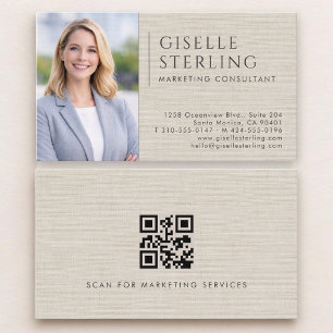 Carte De Visite Consultant en marketing Code QR Photo Lin