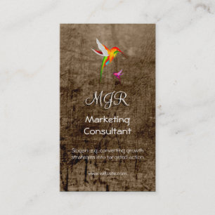 Carte De Visite Consultant en marketing, initiales, logo de colibr