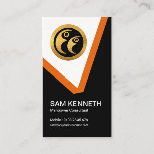 Carte De Visite Consultant en matière créatif V orange de main