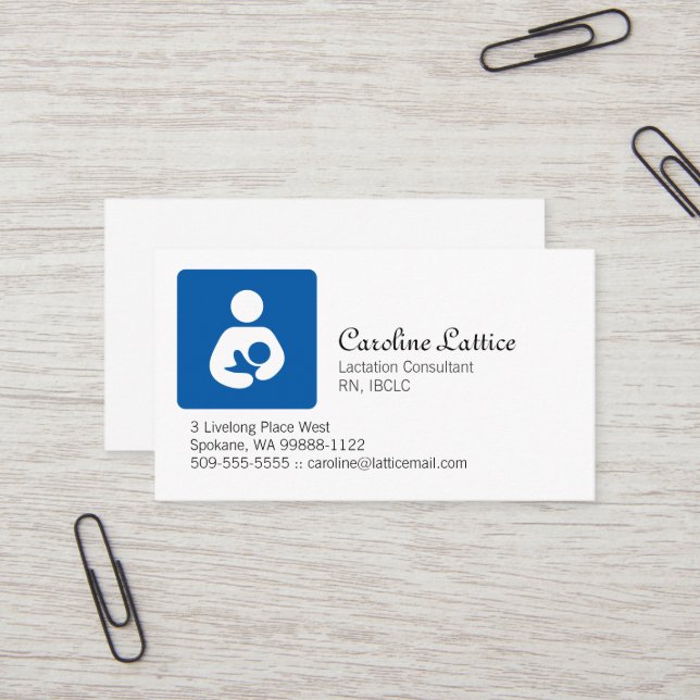 Carte De Visite Consultant en matière de lactation (Devant/Arrière en situation)