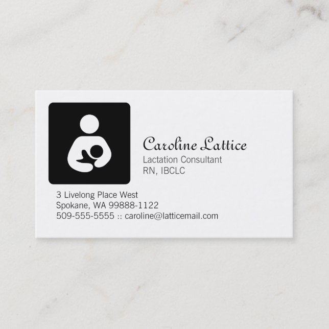 Carte De Visite Consultant en matière de lactation (Devant)