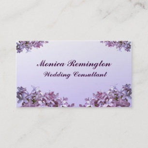 Carte De Visite Consultant en matière lilas de mariage