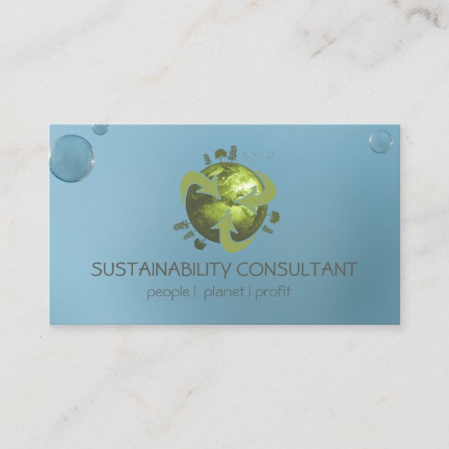 Carte De Visite Consultant en matière moderne de durabilité de (Devant)