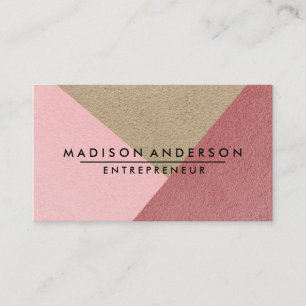 Carte De Visite Consultant en matière moderne rouge et rose crème