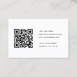 Carte De Visite Consultant en matière noir et blanc de code de QR