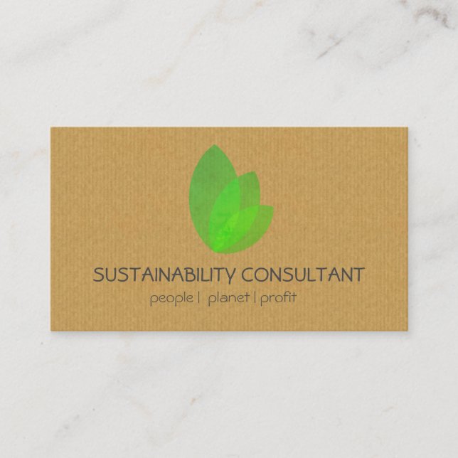 Carte De Visite Consultant en matière vert moderne de durabilité (Devant)