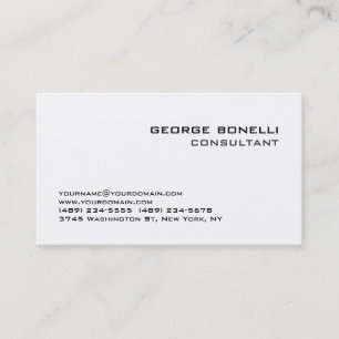Carte de visite consultant en noir et blanc tendan