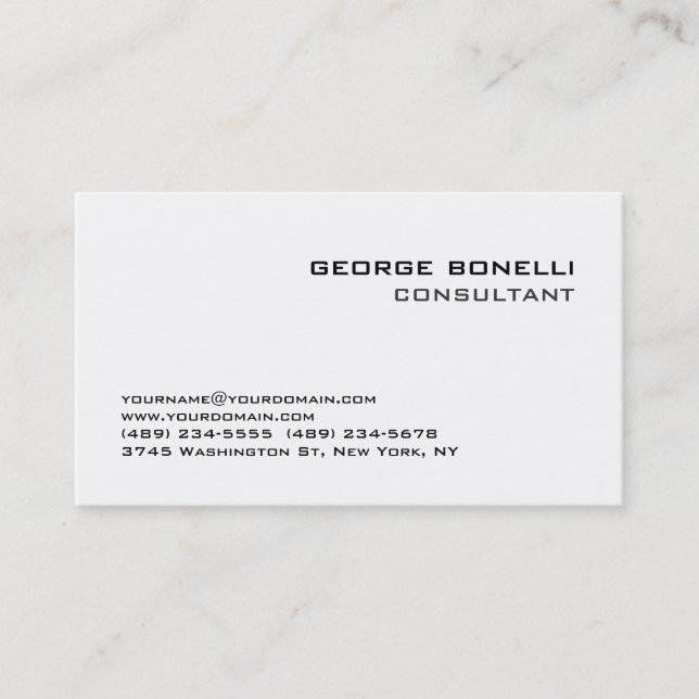 Carte de visite consultant en noir et blanc tendan (Devant)