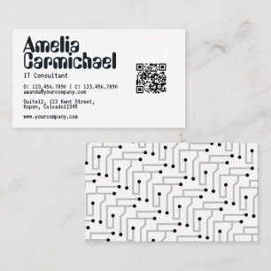 Carte De Visite Consultant en technologie de l'information Code QR