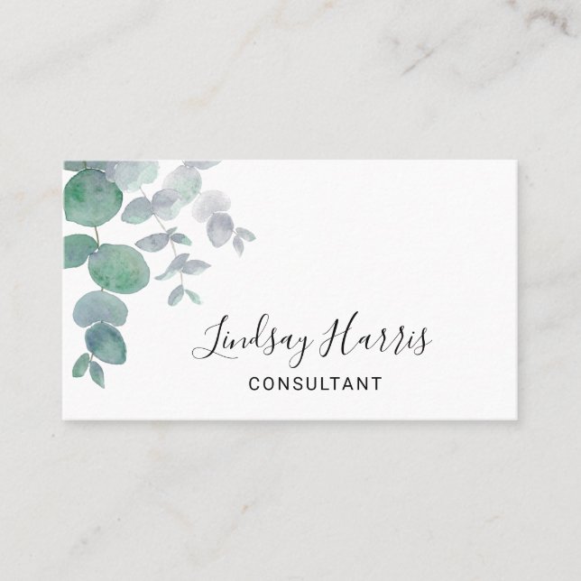 Carte De Visite Consultant Eucalyptus Greenery (Devant)
