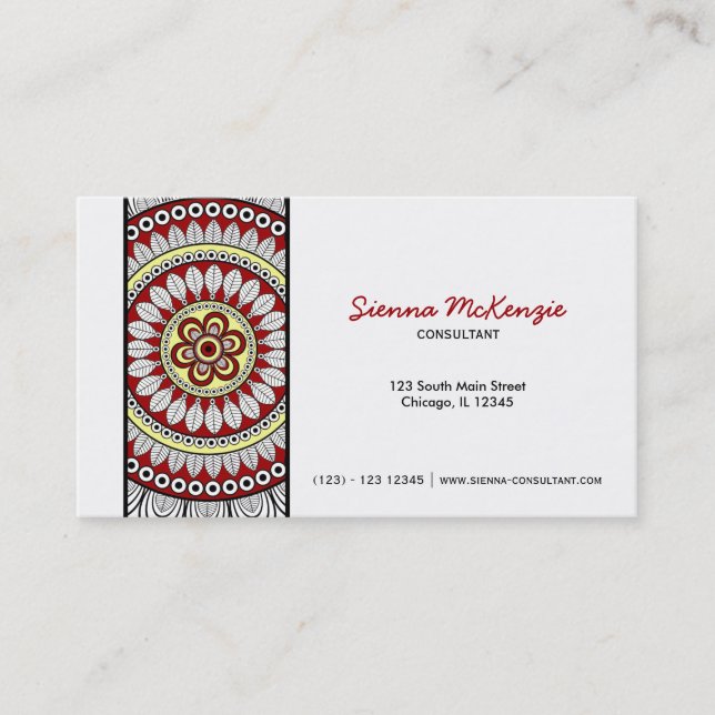 Carte De Visite Consultant Henna Mehndi (Devant)