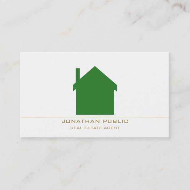 Carte De Visite Consultant immobilier Moderne Design élégant Luxe (Devant)