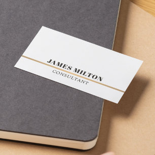Carte De Visite Consultant Ligne en Cuivre Faux Blanc Minimaliste