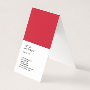 Carte De Visite Consultant Manager Tendance Rouge Blanc Vertical