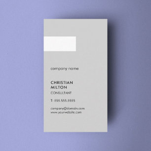 Carte De Visite Consultant minimaliste en Gris blanc