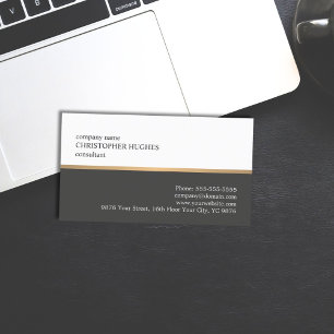 Carte De Visite Consultant minimaliste en ligne de cuivre gris bla