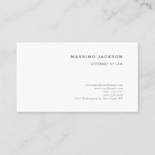 Carte De Visite Consultant minimaliste moderne avocat noir blanc