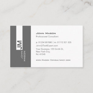 Carte de visite consultant moderne en gris et en p