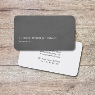 Carte De Visite Consultant moderne en gris texture simple