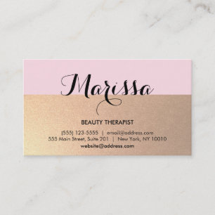 Carte De Visite Consultant moderne Gold et Rose Beauty