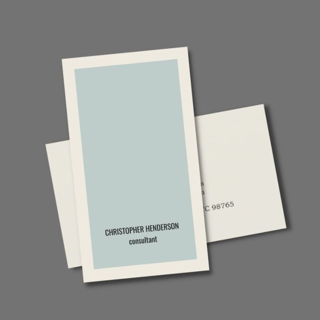 Carte De Visite Consultant moderne simple bleu clair gris (Créateur téléchargé)